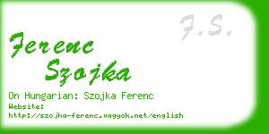 ferenc szojka business card